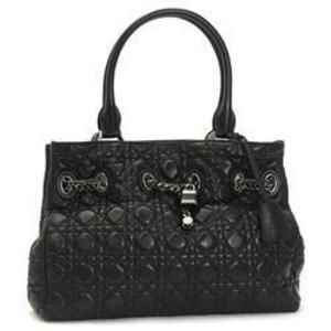 Christian Dior Quilted Shoulder Bag Canvas Black